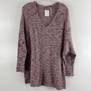 New FREE PEOPLE Stella Softly Oversized Alpaca Mohair Mauve Sweater Small NWT